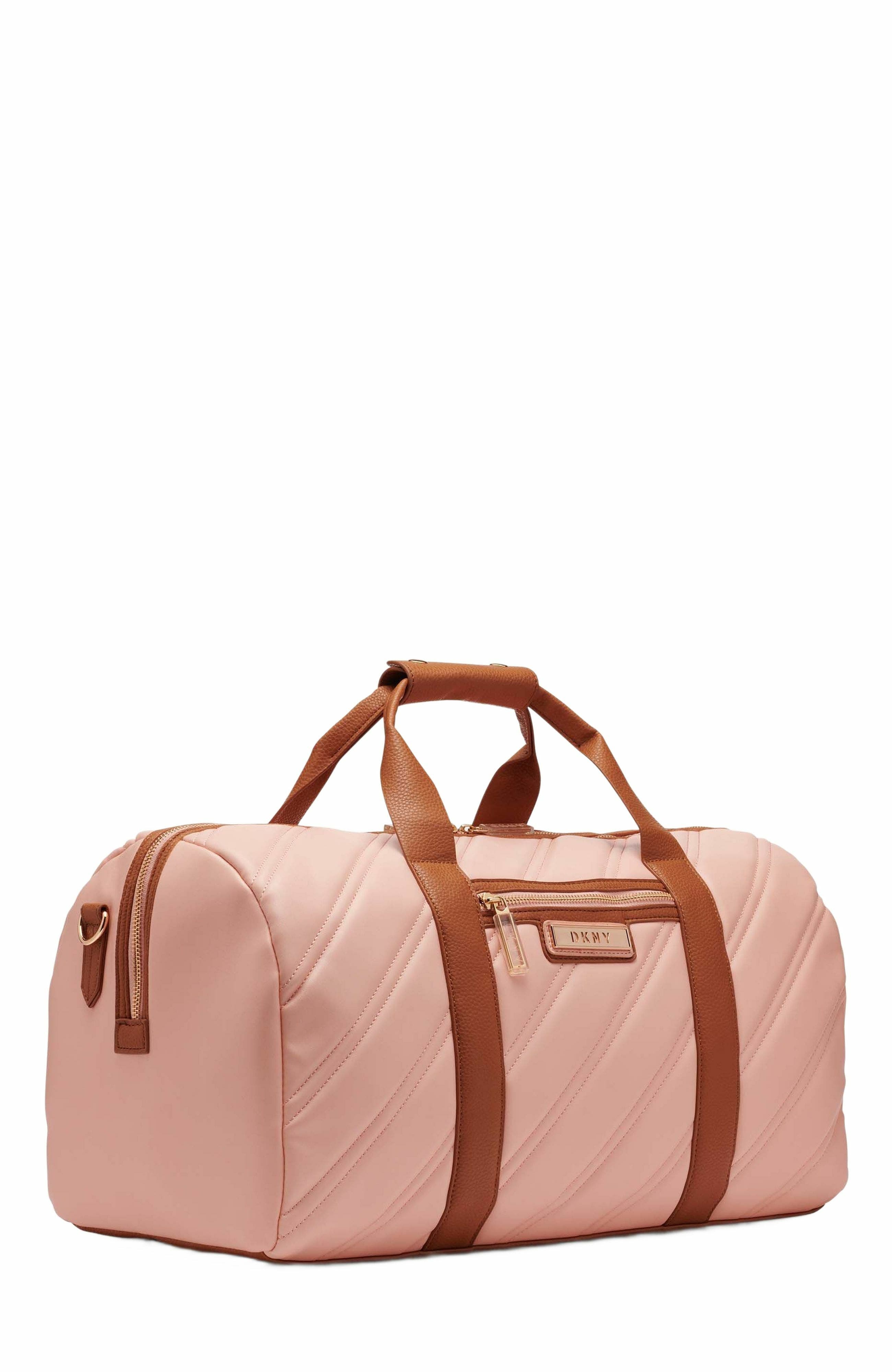 DKNY Bias Duffel Bag, Alternate, color, Peach Bloom