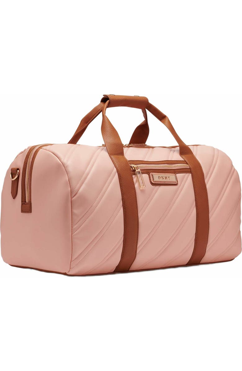 DKNY Bias Duffel Bag, Alternate, color, Peach Bloom