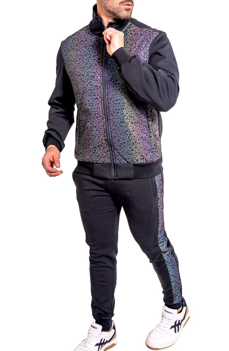 Maceoo Ascension Side Stripe Cotton Blend Joggers, Alternate, color, Black