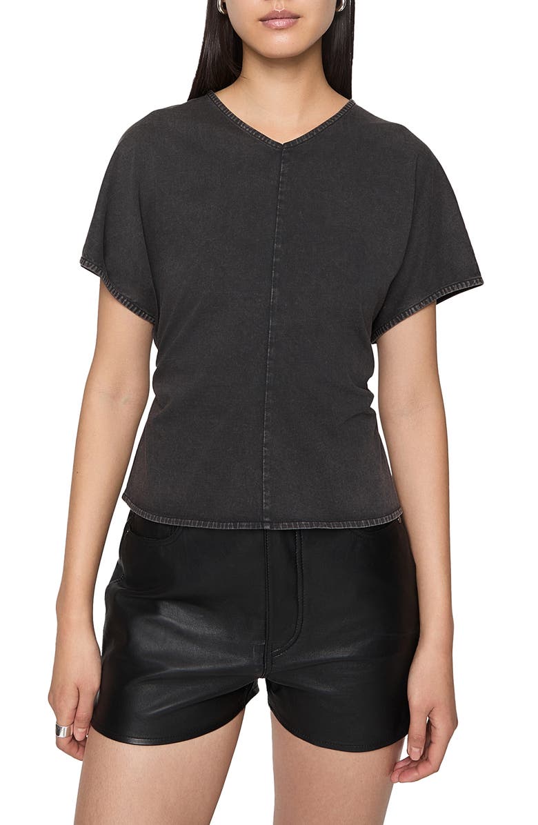 Rebecca Minkoff Elsie Cotton Jersey Fitted Top, Main, color, Acid Wash Black