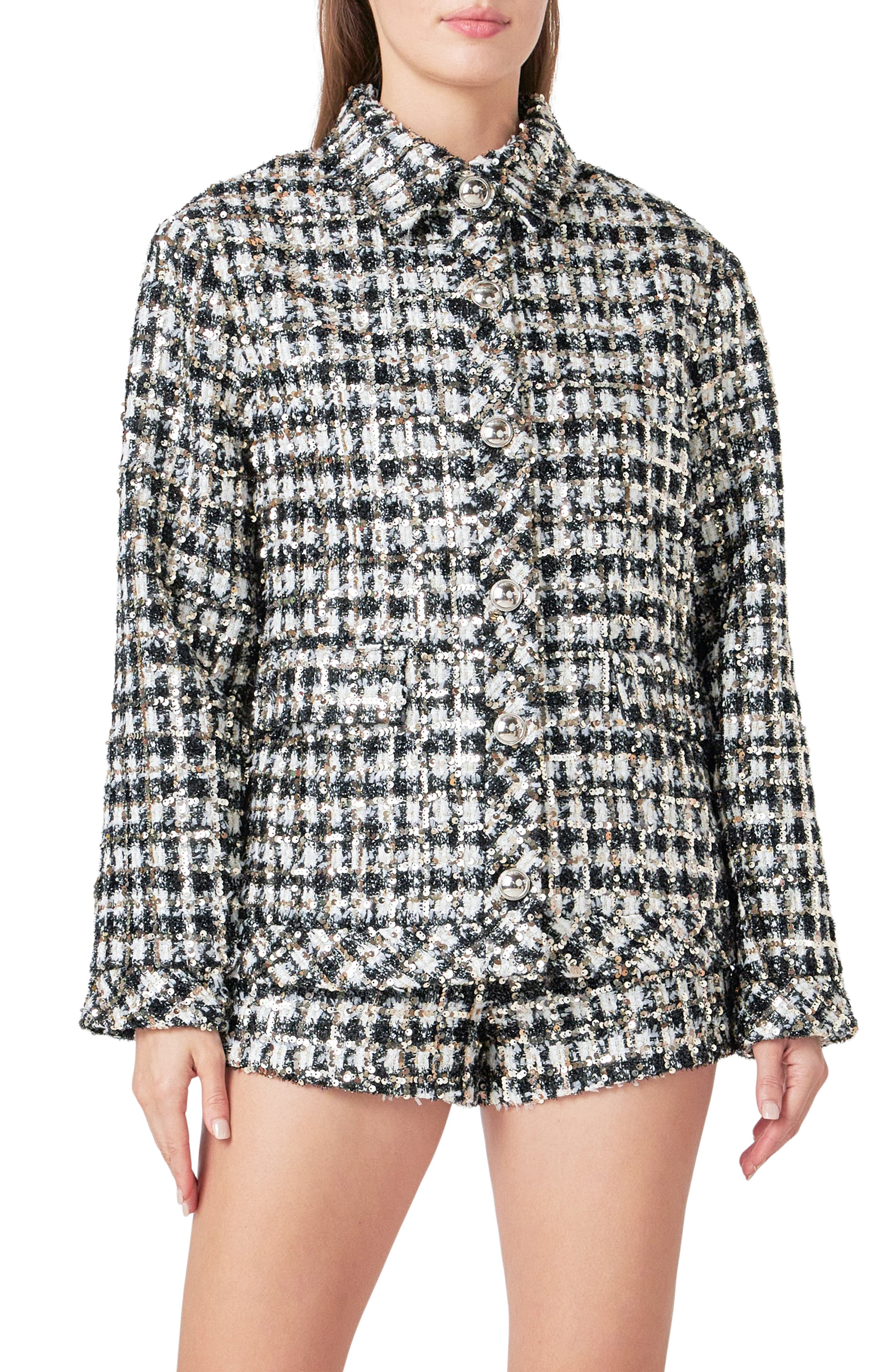 Sequin Check Jacket