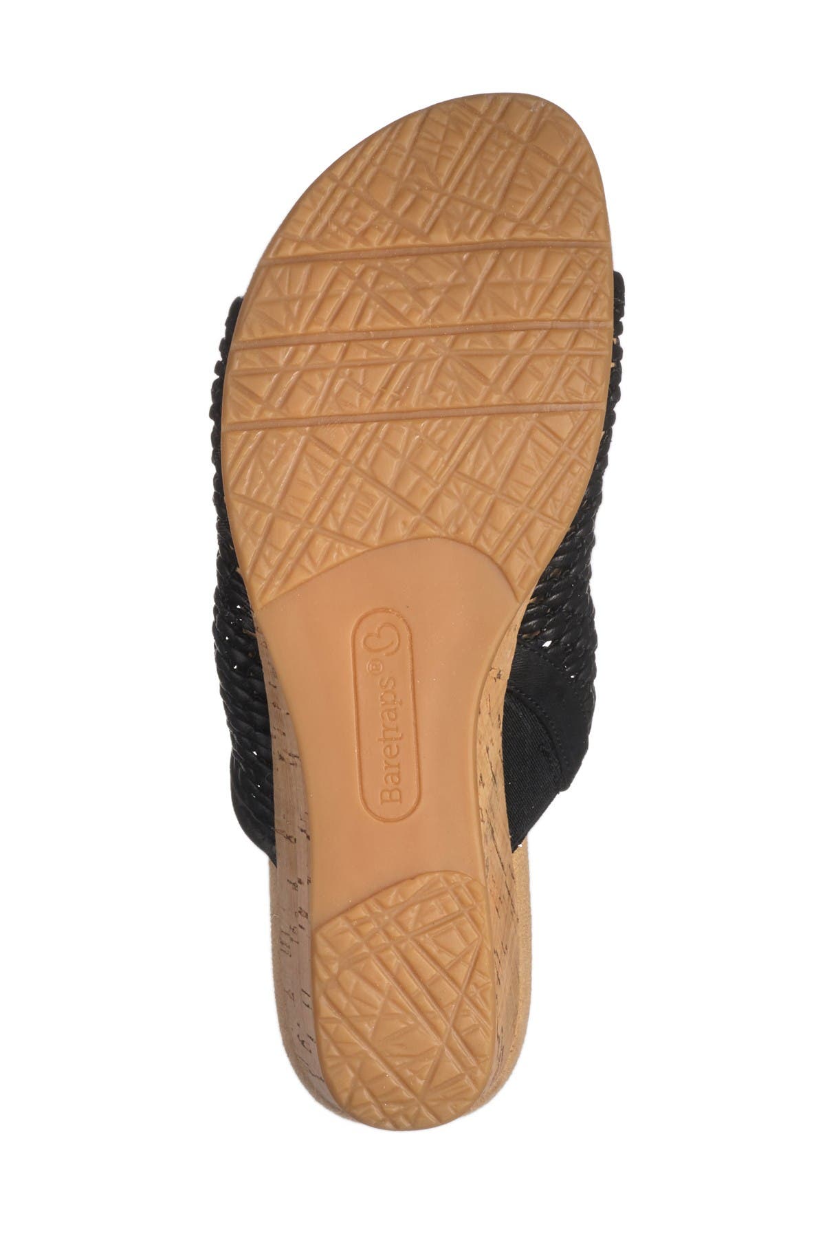 BARETRAPS Flossy Woven Wedge Sandal - Wide Width Available, Alternate, color, Black