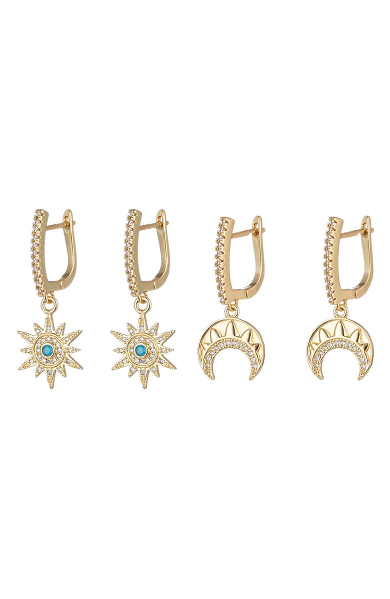 EYE CANDY LOS ANGELES Jade 2-Piece Huggie Hoop Set, Main, color, Gold