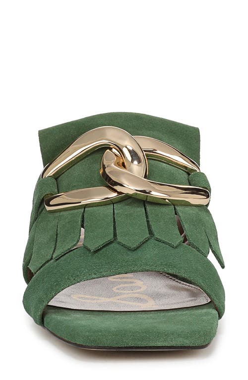 Sam Edelman Darby Slide Block Heel Sandal Thyme Green Suede