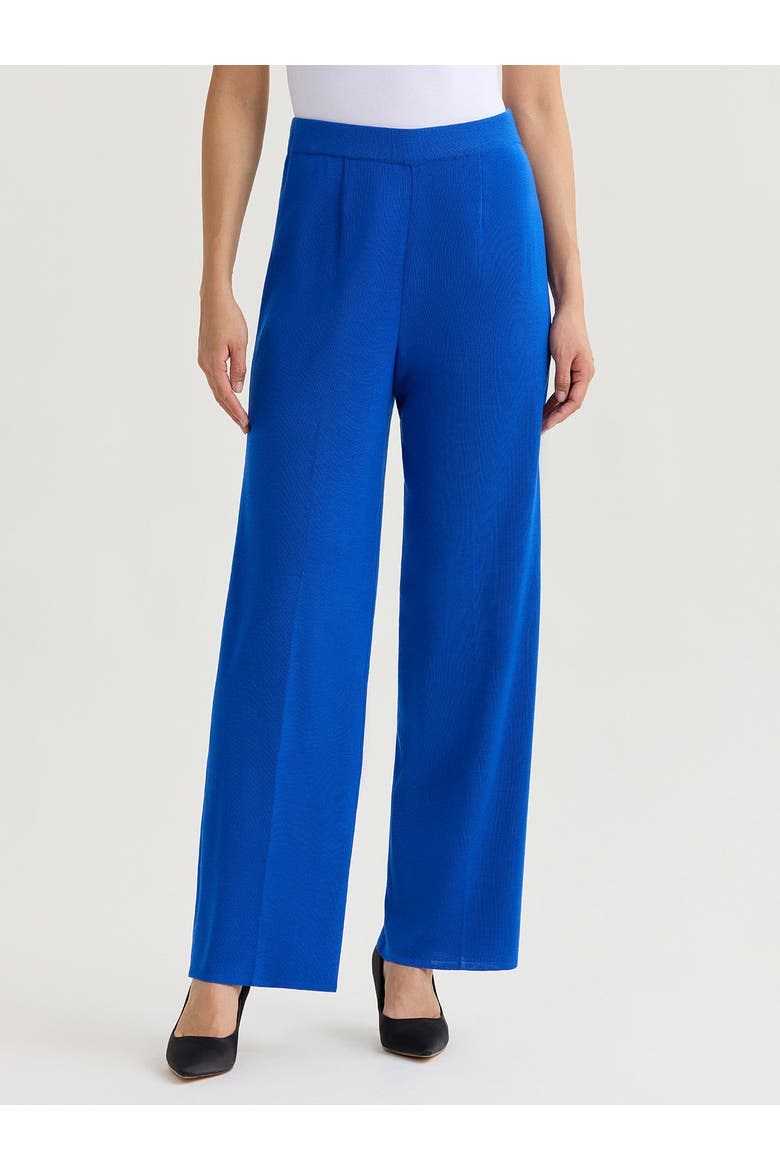 Nancy Wide Leg Mylana Knit Pant, Main, color, Aegean Blue