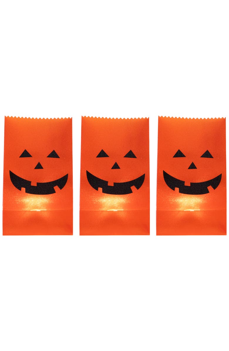 Northlight Lighted Jack-O-Lantern Halloween Outdoor Luminary Pathway Markers - 9.5" - Set of 3, Main, color, 