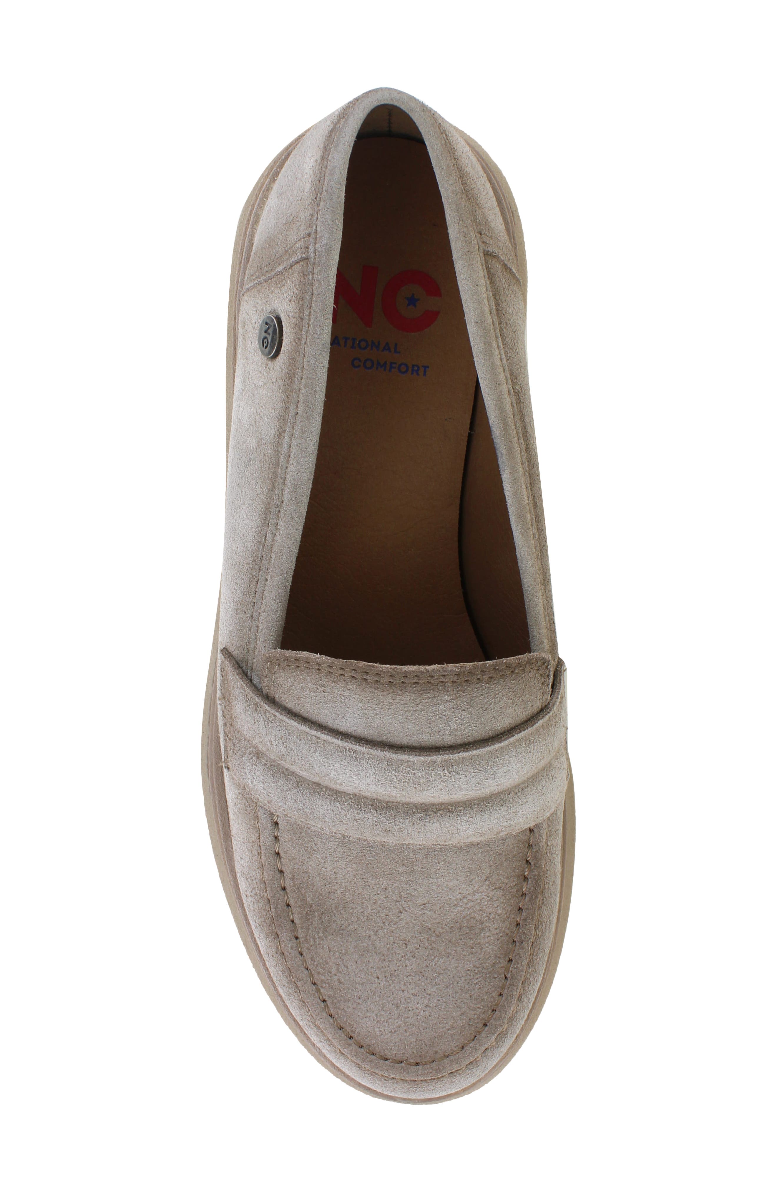 National Comfort Rosalia Water Resistant Suede Lug Sole Loafer, Alternate, color, Sanse