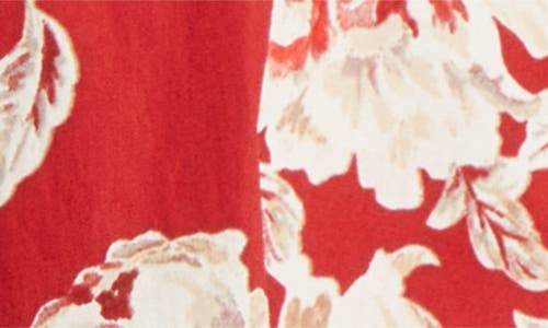 Shop Wayf Zelma Floral Short Sleeve Minidress In Red
