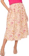 Halogen® Print Pull-On Tiered Midi Skirt