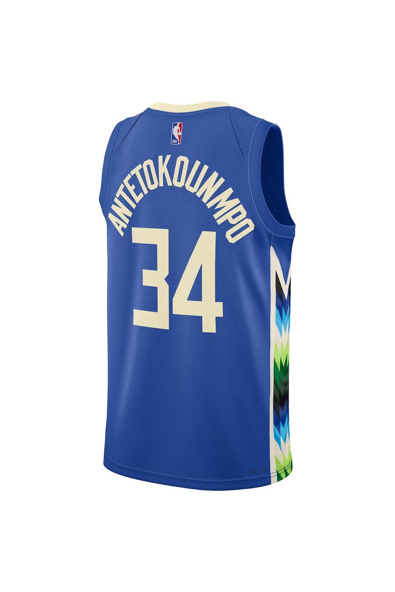Unisex Nike Giannis Antetokounmpo Royal Milwaukee Bucks 2022/23 Swingman Jersey - City Edition, Alternate, color, Royal