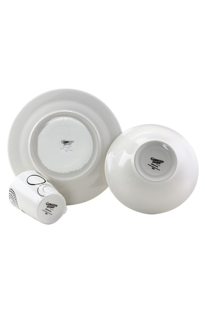 Gibson Modern Times 12 Piece Dinnerware Set, Alternate, color, White