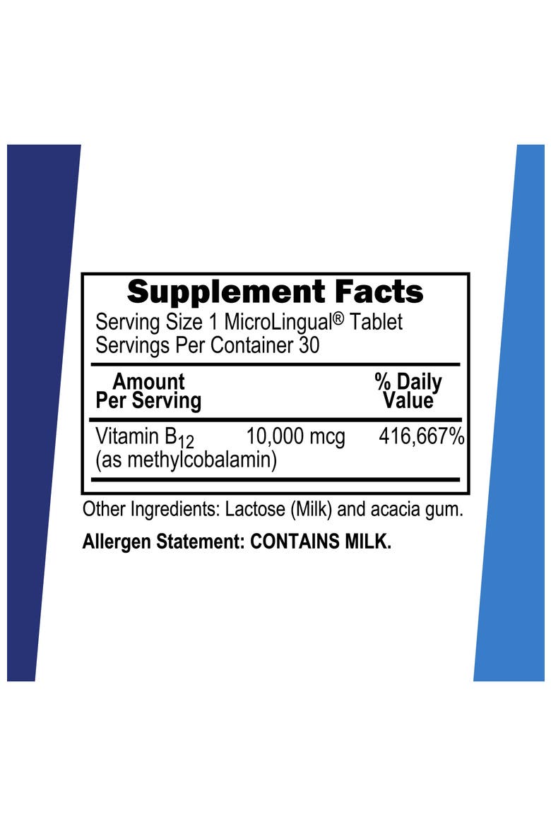 Methylcobalamin B-12 Sublingual Dissolving Tablets, Alternate, color, White