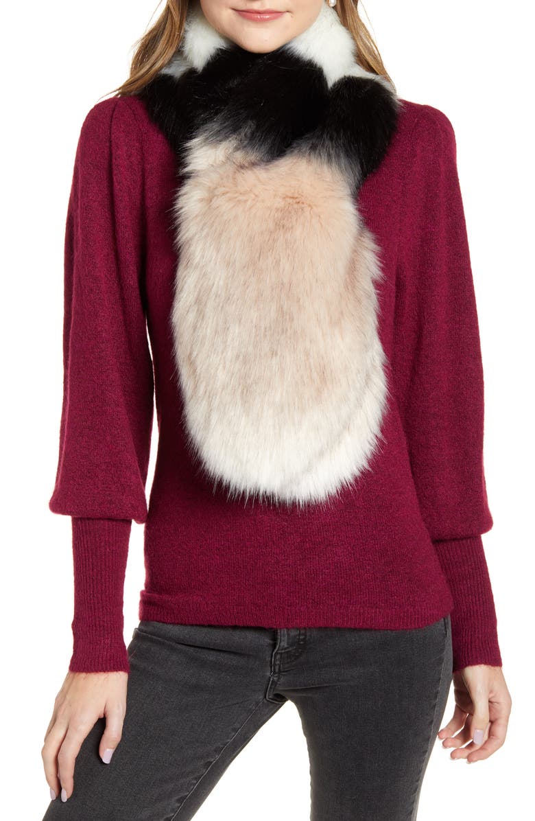 Rachel Parcell Faux Fur Scarf, Main, color,
