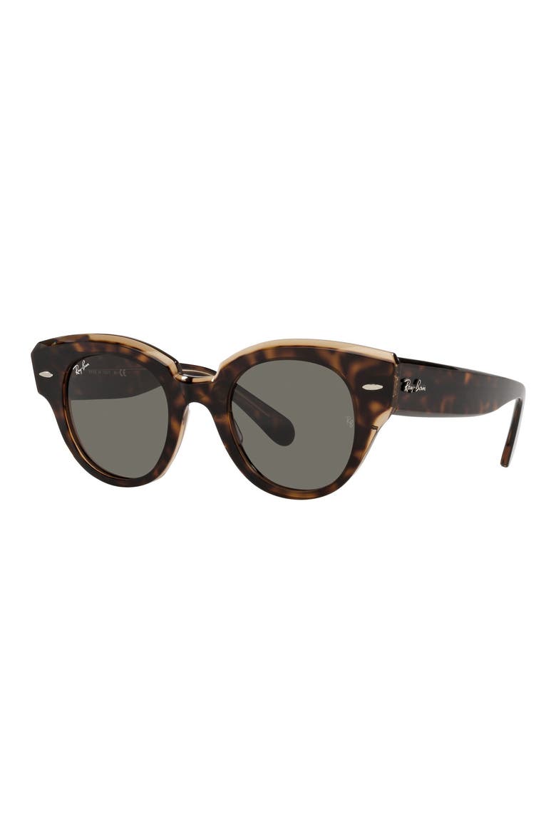 Roundabout 47mm Round Sunglasses, Alternate, color, BROWN