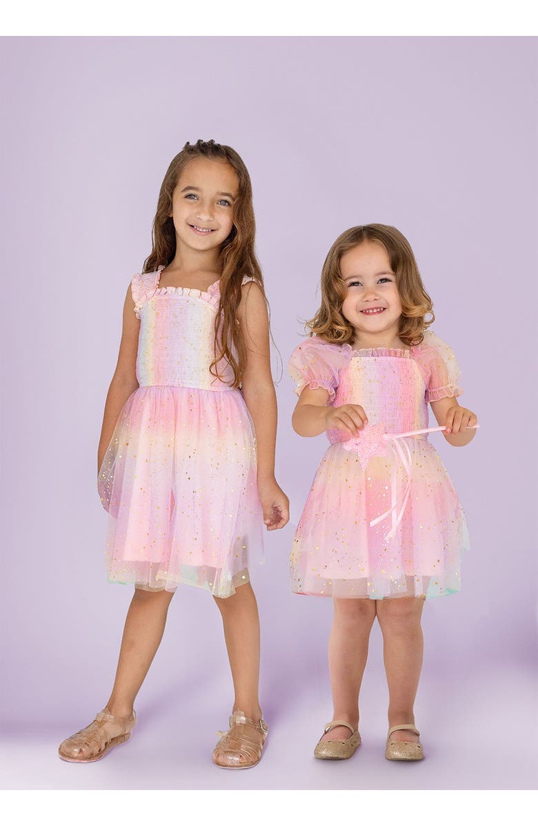 Isobella & Chloe Sprinkles Puff Sleeve Dress, Alternate, color, Pink