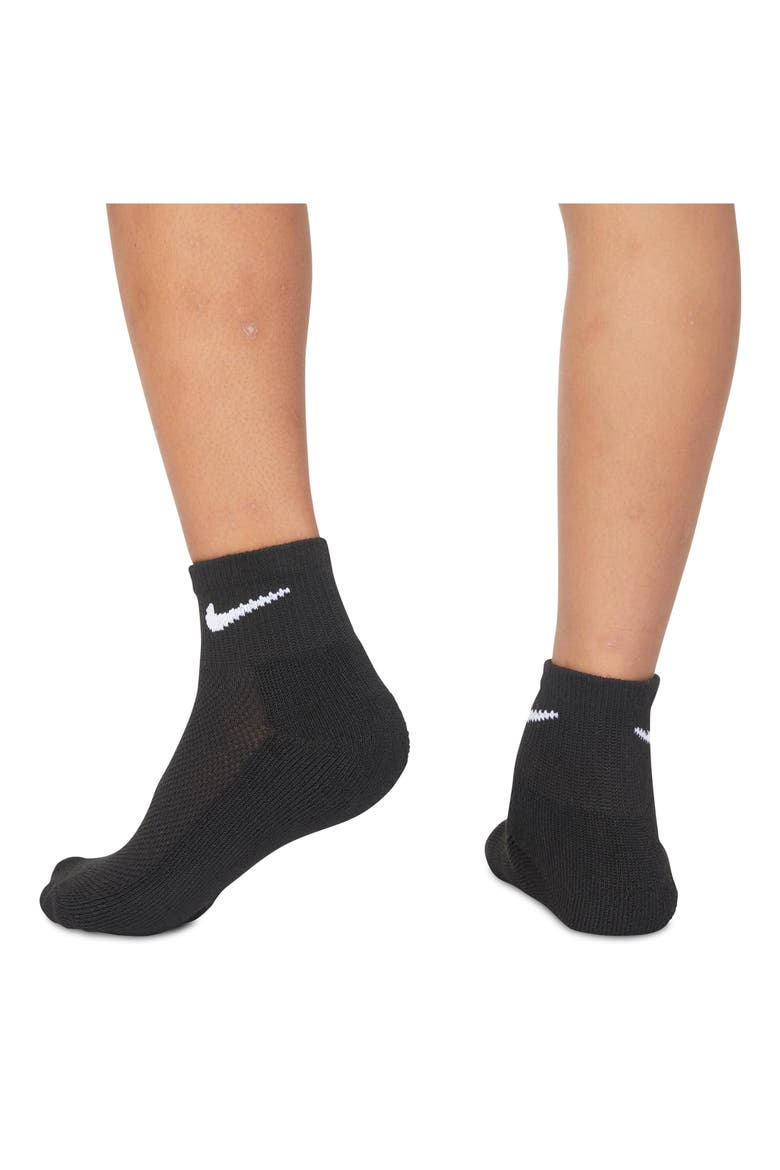 Kids' Swoosh Cushioned Ankle Socks, Alternate, color, WHITE D/ G HEATHER