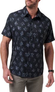 TravisMathew Seamate Floral Short Sleeve Button-Up Shirt