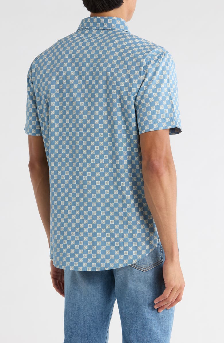 Billabong Daisy Check Short Sleeve Shirt, Alternate, color, Vintage Indigo