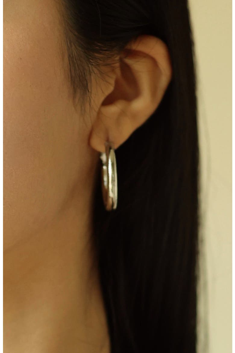 Retro Small Hoop Earrings, Alternate, color, Silver