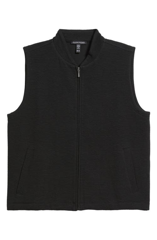 Eileen Fisher Organic Cotton Blend Vest In Black