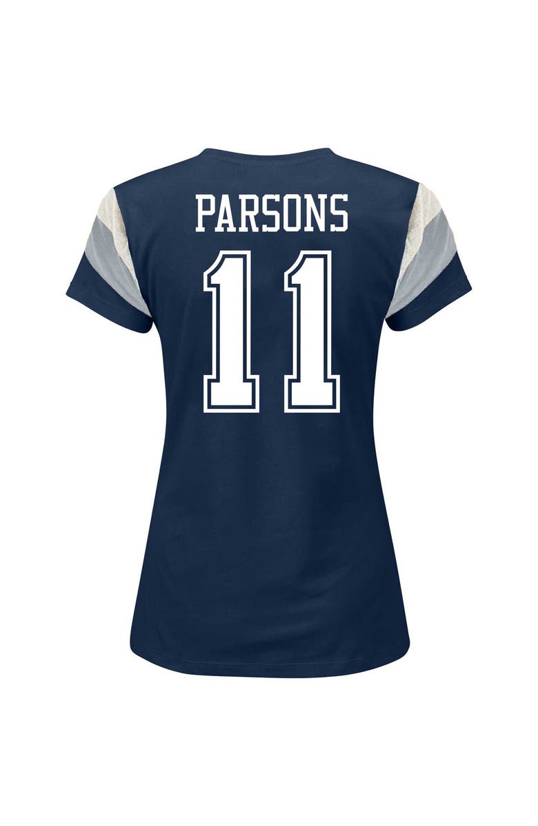 FANATICS Women's Fanatics Branded Micah Parsons Navy Dallas Cowboys Plus Size Sleeve Stripe Name & Number T-Shirt, Alternate, color,