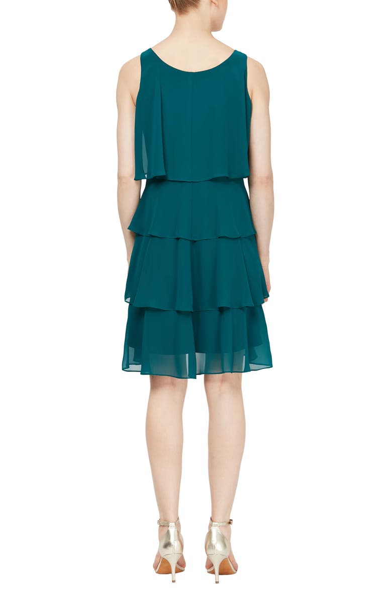 SL FASHIONS Chiffon Tier Jacket & Dress Set, Alternate, color,