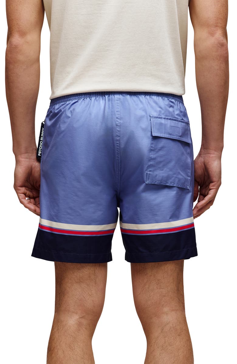 Psycho Bunny Hanks Colorblock Swim Trunks, Alternate, color, Blue Ice