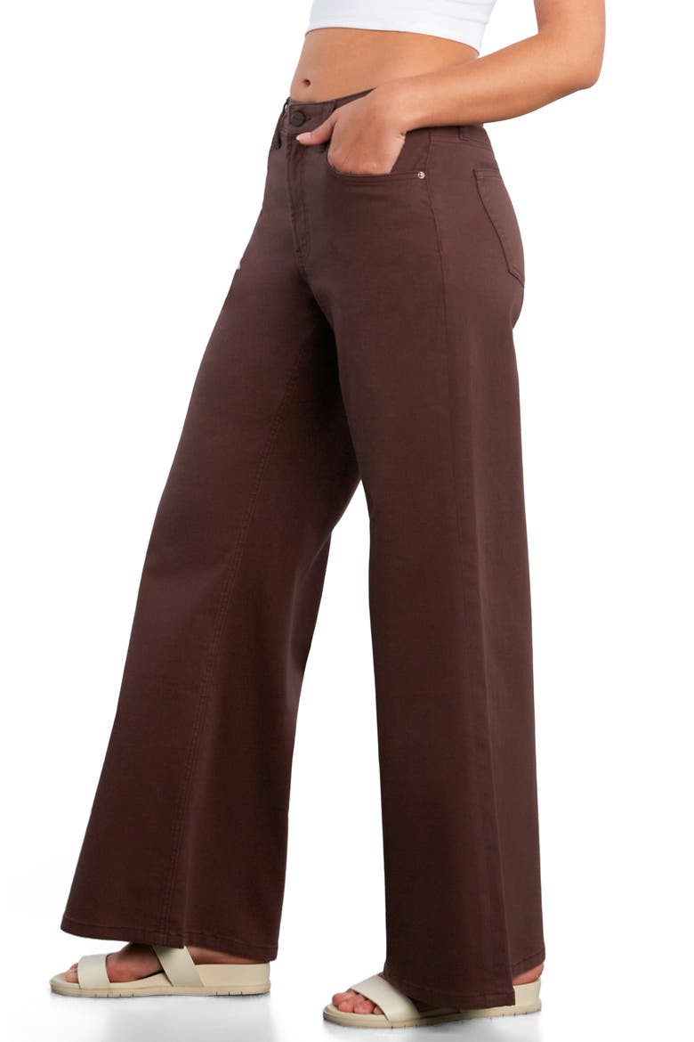 Myra Mid Rise Wide Leg Jeans, Alternate, color, DARK CHOCOLATE