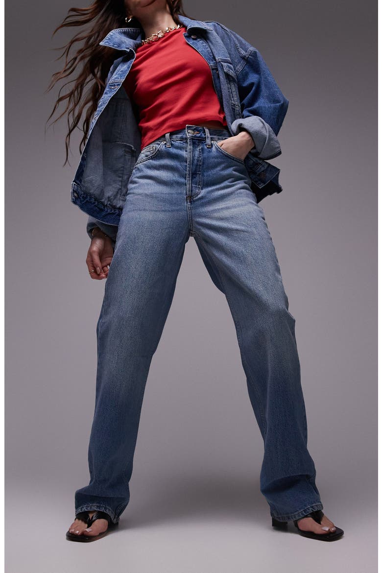 Kort High Waist Wide Leg Jeans, Main, color, MEDIUM BLUE
