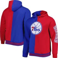 Mitchell & Ness Men's Mitchell & Ness Royal/Red Philadelphia 76ers Hardwood Classics Split Pullover Hoodie