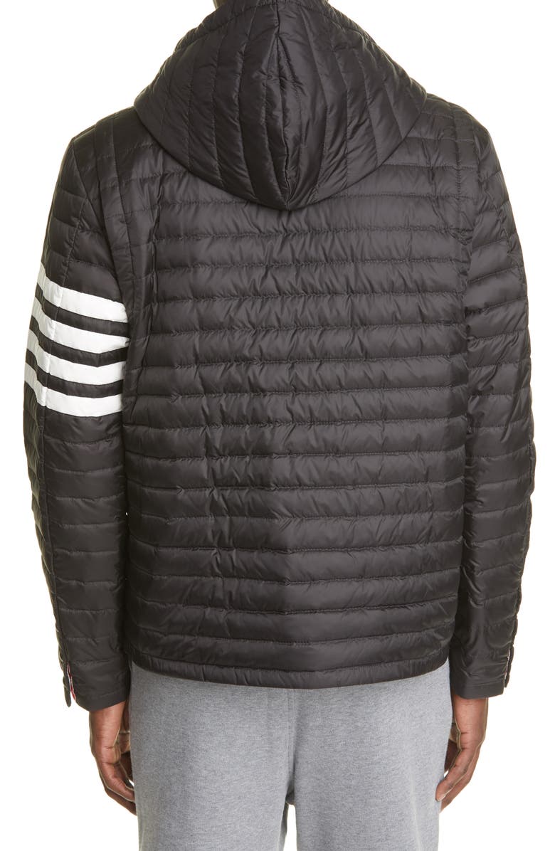 Thom Browne 4-Bar Hooded Down Jacket, Alternate, color,