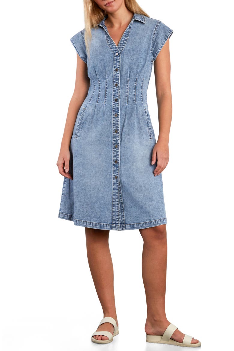 Perfect Pleats Denim Dress, Main, color, DENIM DREAM
