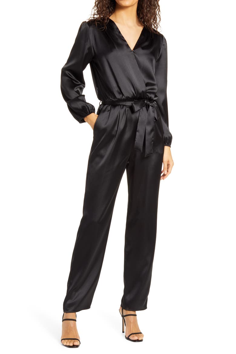 Wrap Jumpsuit, Main, color, BLACK