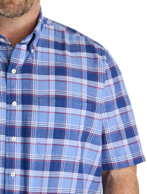 Brooks Brothers Big & Tall Non-iron Madras Plaid Sport Shirt In Blue