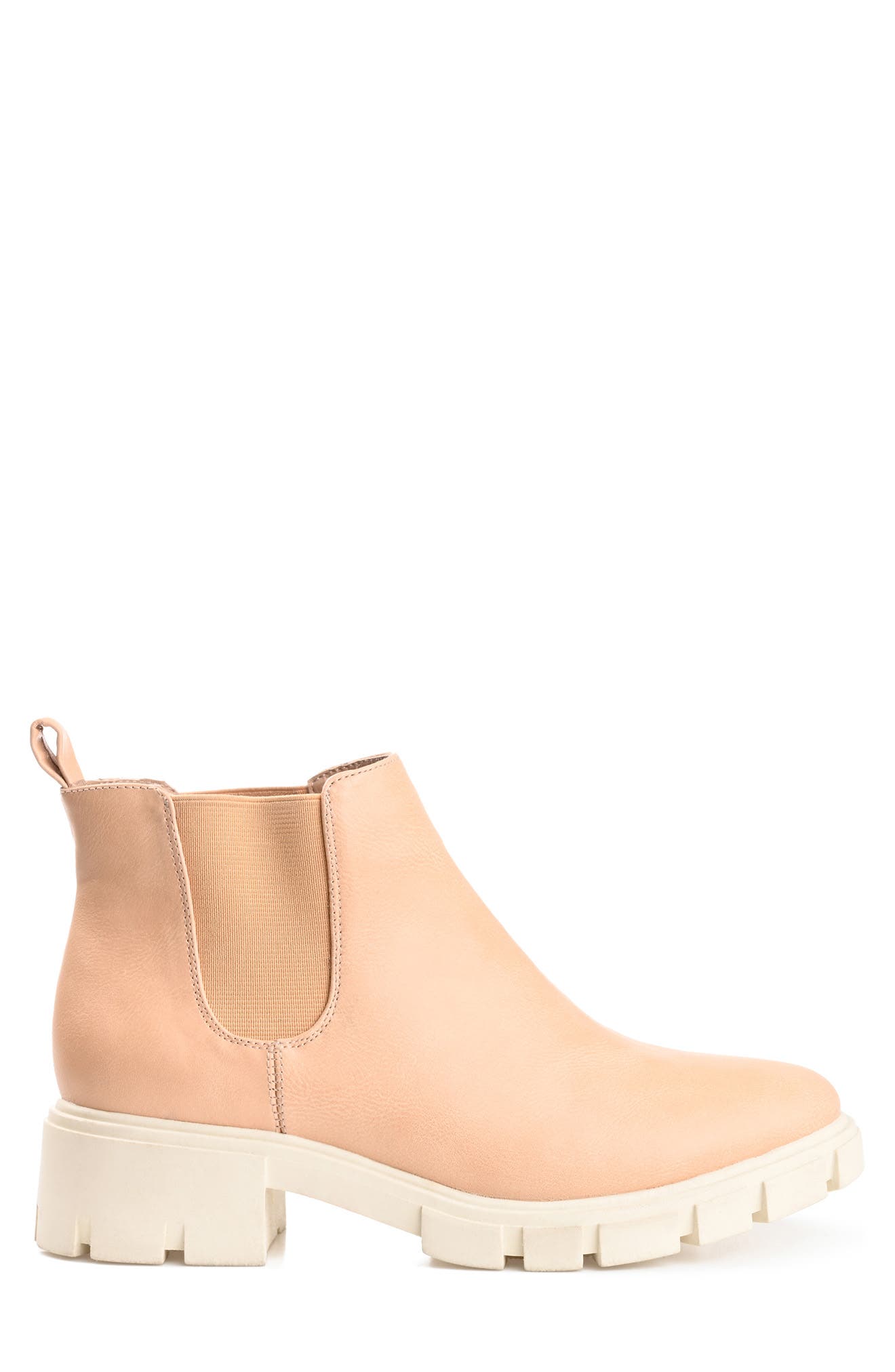 Journee Collection Rorke Lug Sole Chelsea Boot, Alternate, color, Nude