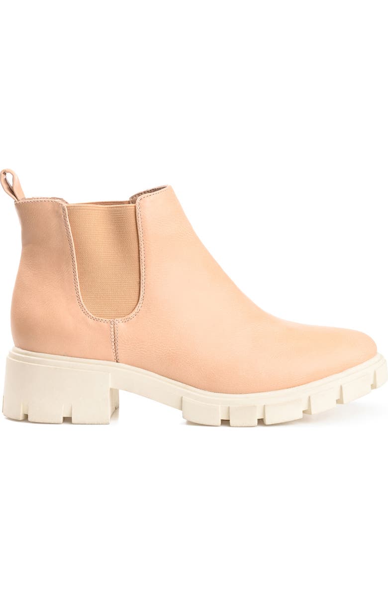 Journee Collection Rorke Lug Sole Chelsea Boot, Alternate, color, Nude