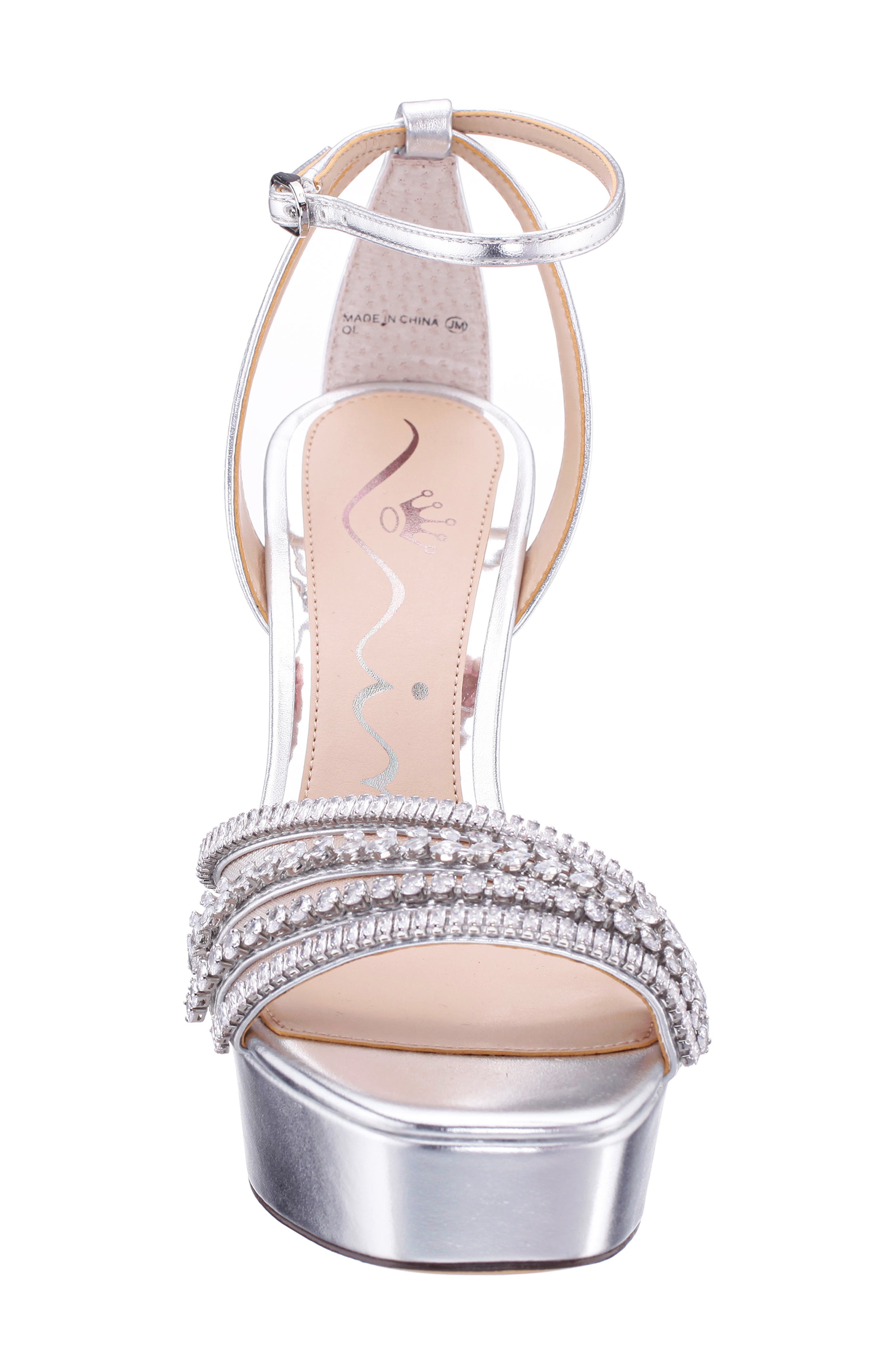 Agitha Ankle Strap Platform Sandal, Alternate, color, SILVER