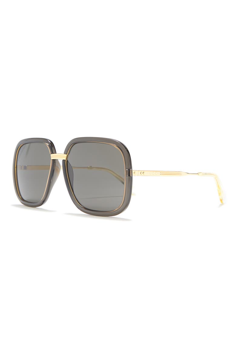 60mm Square Sunglasses, Alternate, color, DK GREY