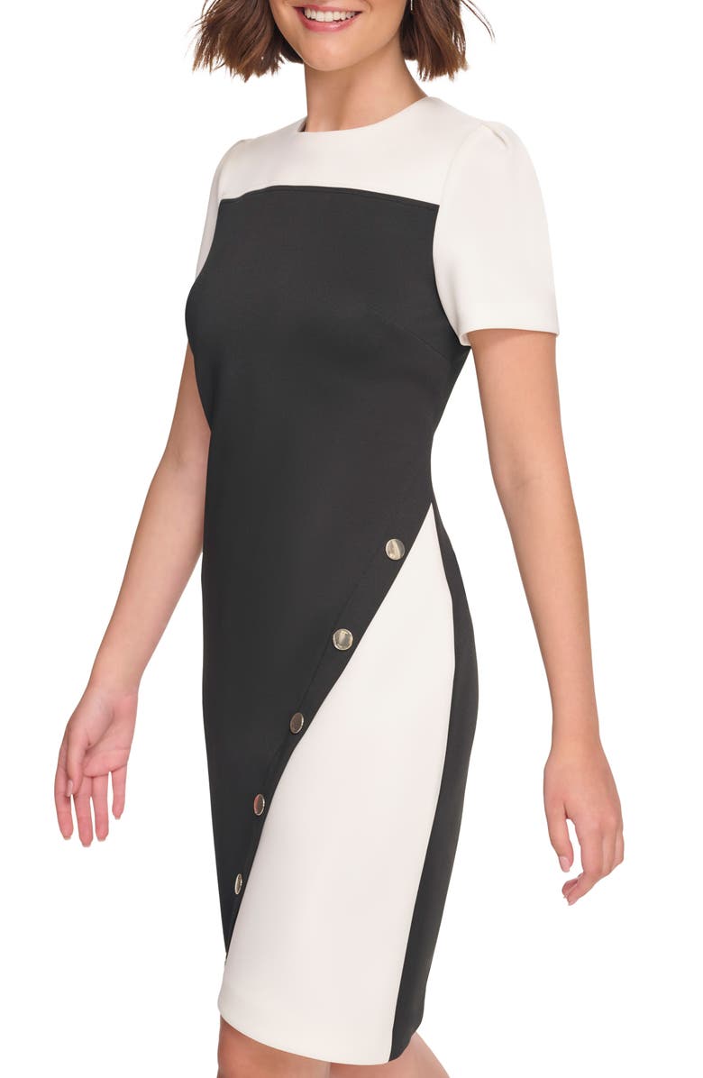 Tommy Hilfiger Asymmetric Scuba Sheath Dress, Alternate, color,