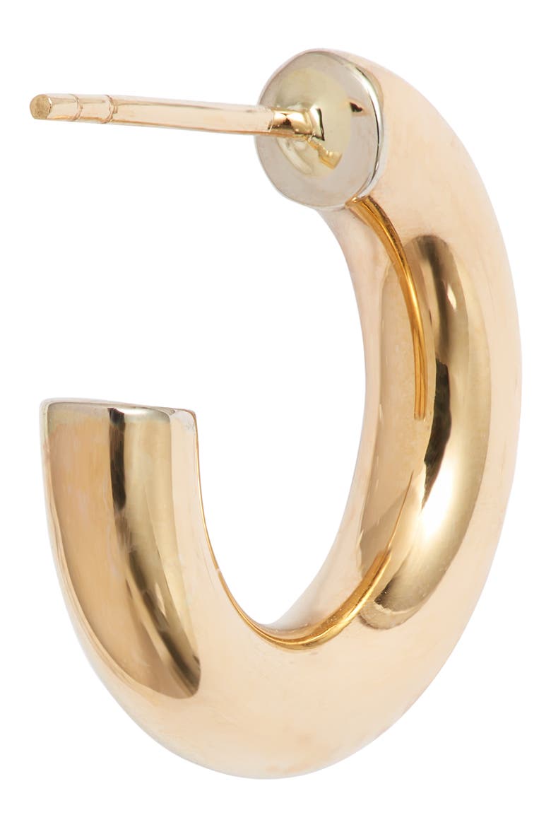 14K Gold Small Thick Hoop Earrings, Alternate, color, YELLOW GOLD