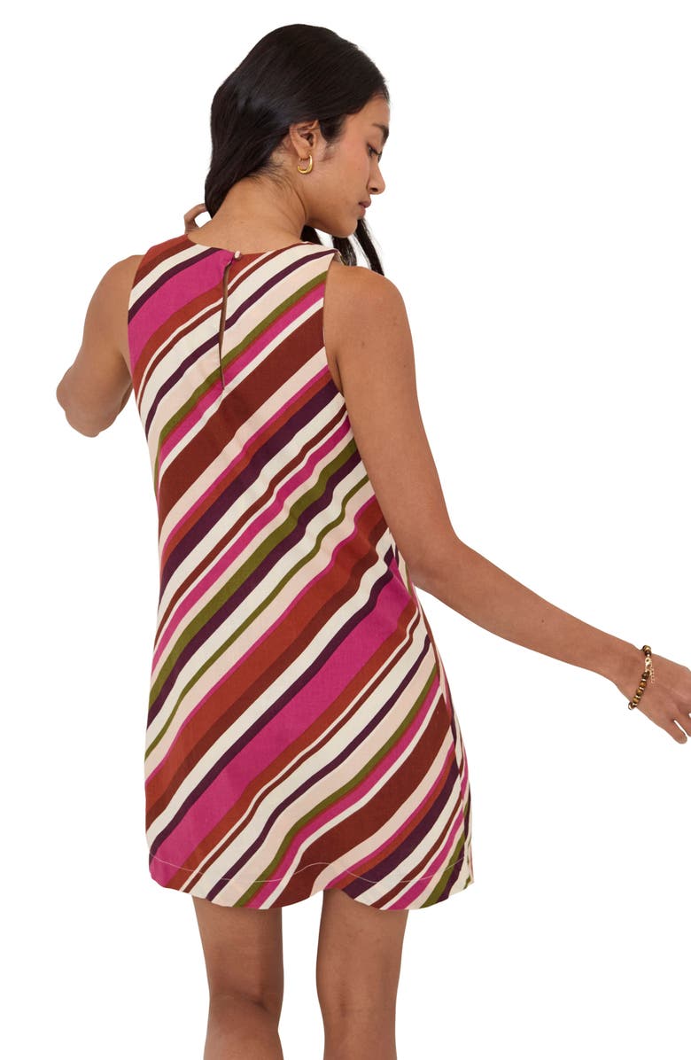 Nobody's Child Palmermo Stripe Sleeveless Minidress, Alternate, color, Brown