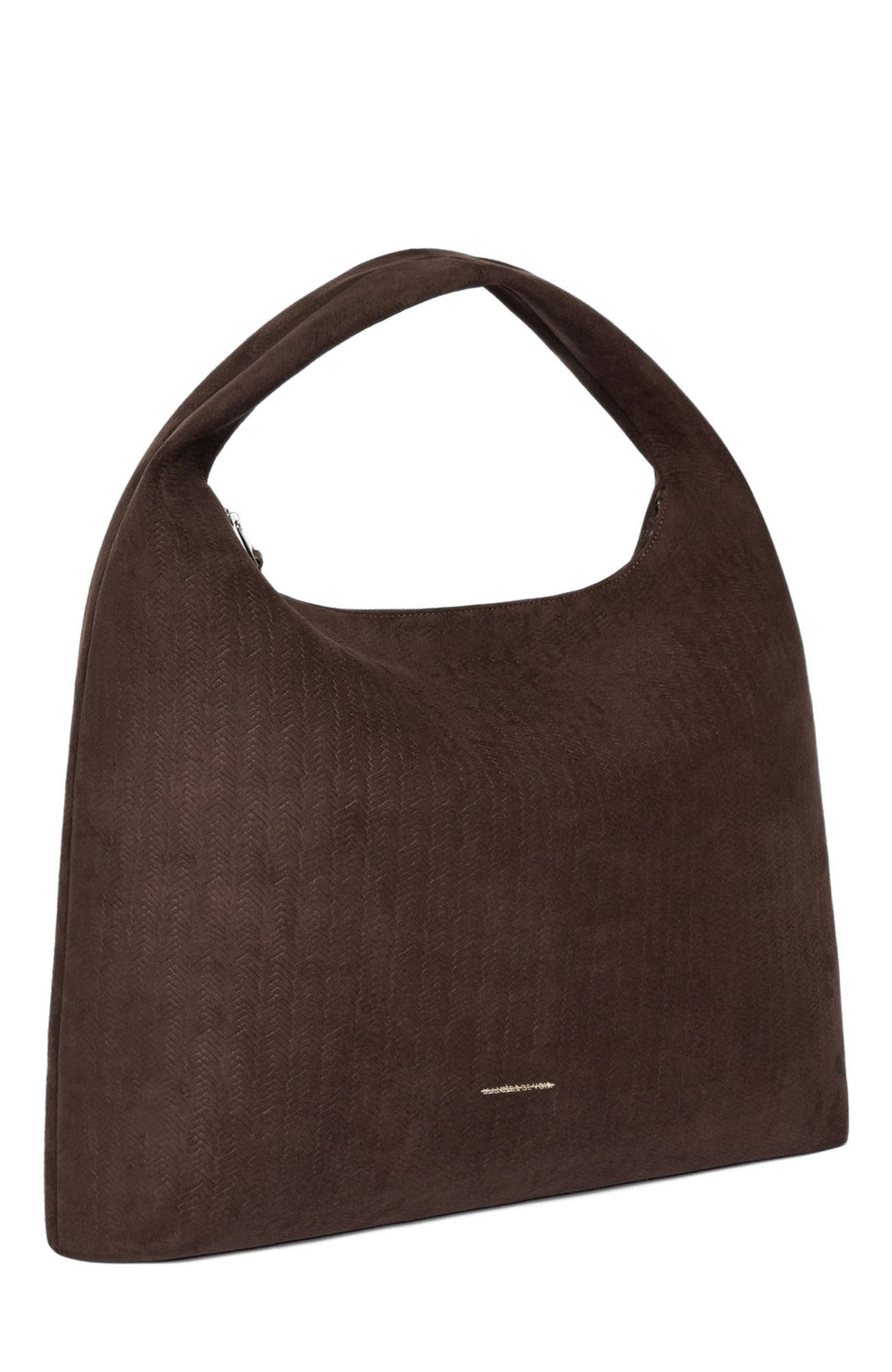 Manière De Voir Aubin Braided Suede Hobo Bag, Main, color, Brown