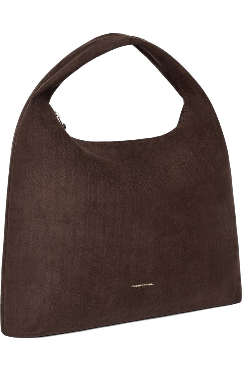 Manière De Voir Aubin Braided Suede Hobo Bag, Main, color, Brown