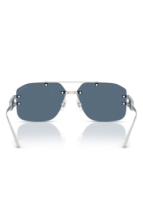 Versace 60mm Rectangular Sunglasses In Silver