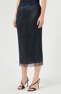 Marina Rinaldi Crystal Mesh Overlay Stretch Jersey Skirt