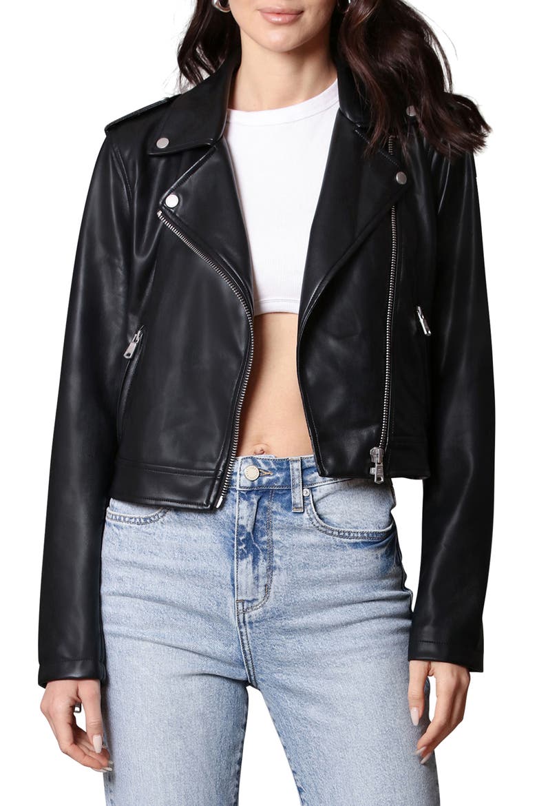 Faux-Ever Leather™ Essential Biker Jacket, Main, color, BLACK