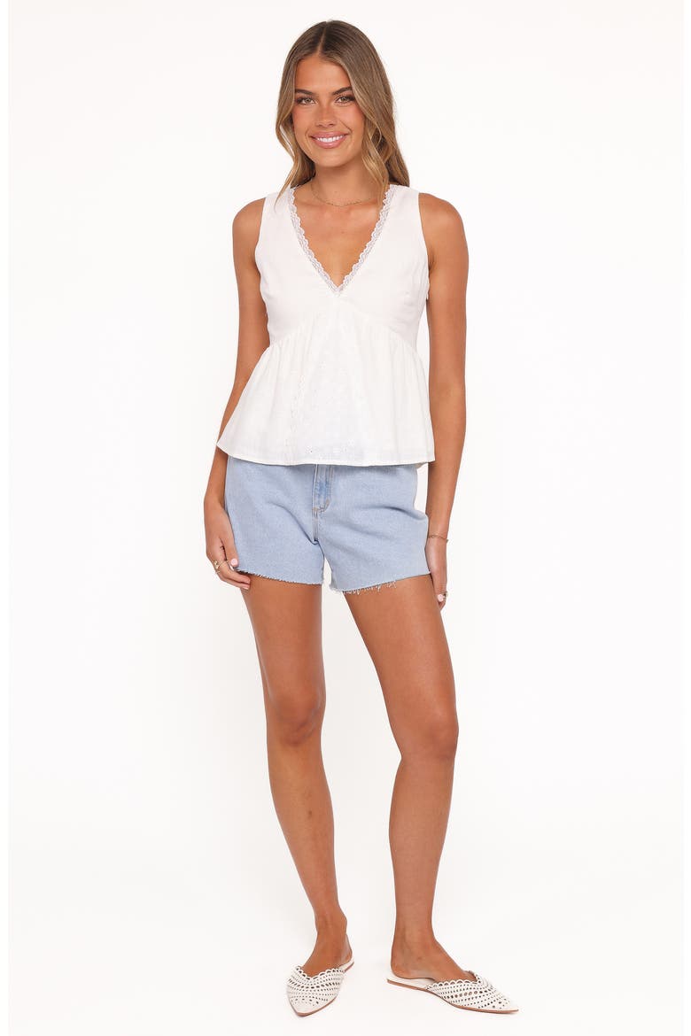 Aminta Eyelet Lace Sleeveless Top, Alternate, color, WHITE