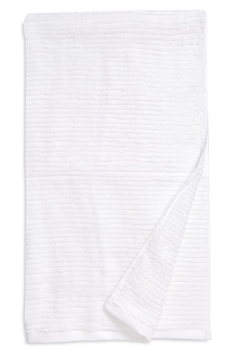 Hydro Ribbed Organic Cotton Blend Bath Towel, Main, color, WHITE
