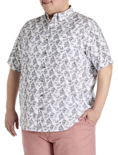 Big & Tall Easy-Care Floral Print Sport Shirt