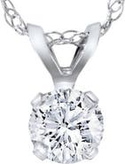 Bliss Diamond 3/4ct Lab Grown Diamond Round Solitaire Pendant 14K Gold Necklace